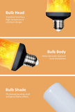 LED Dynamic flame effect light