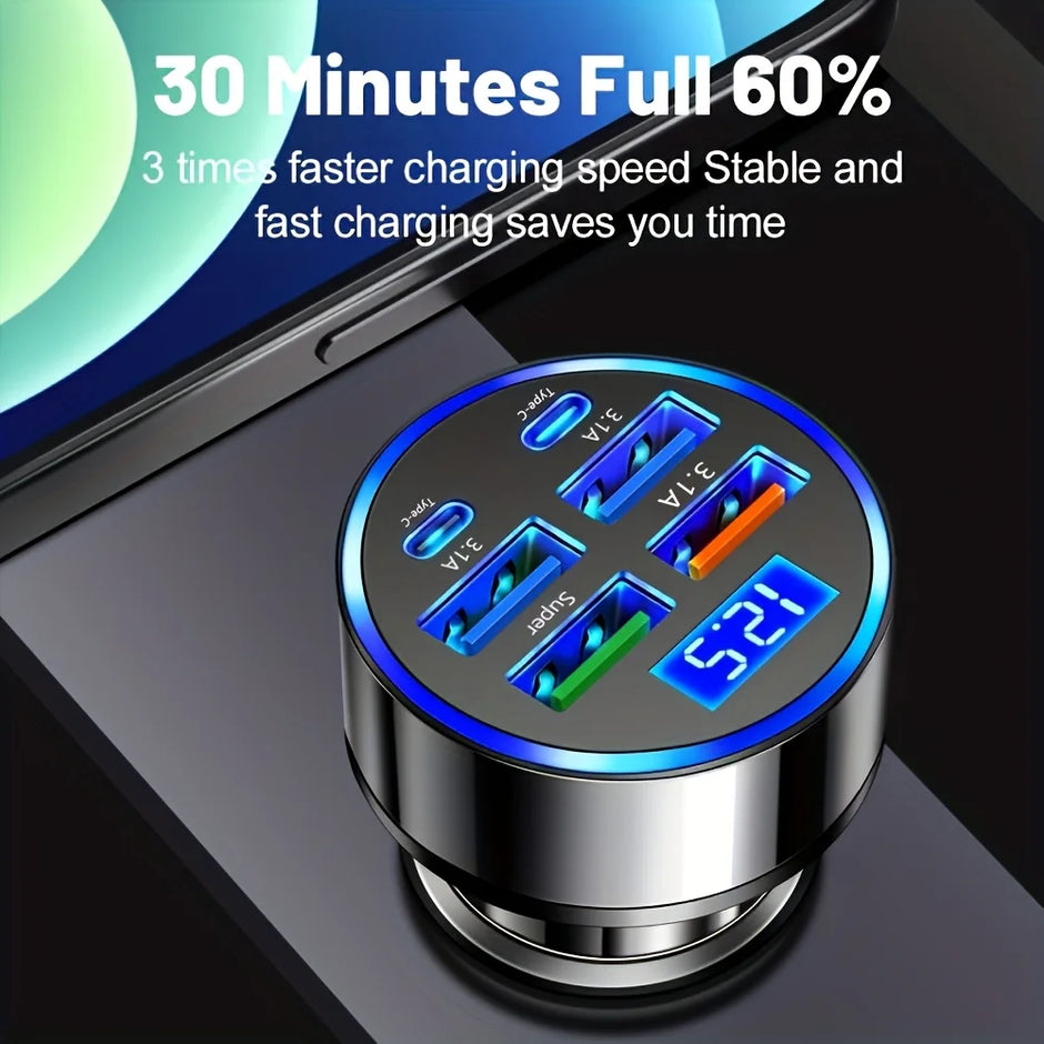 6-in-1 Fast Charging Car Adapter