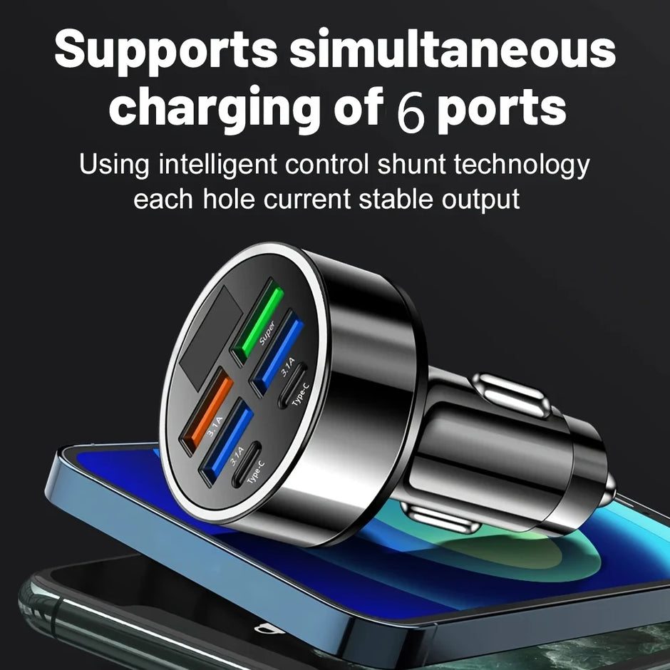 6-in-1 Fast Charging Car Adapter
