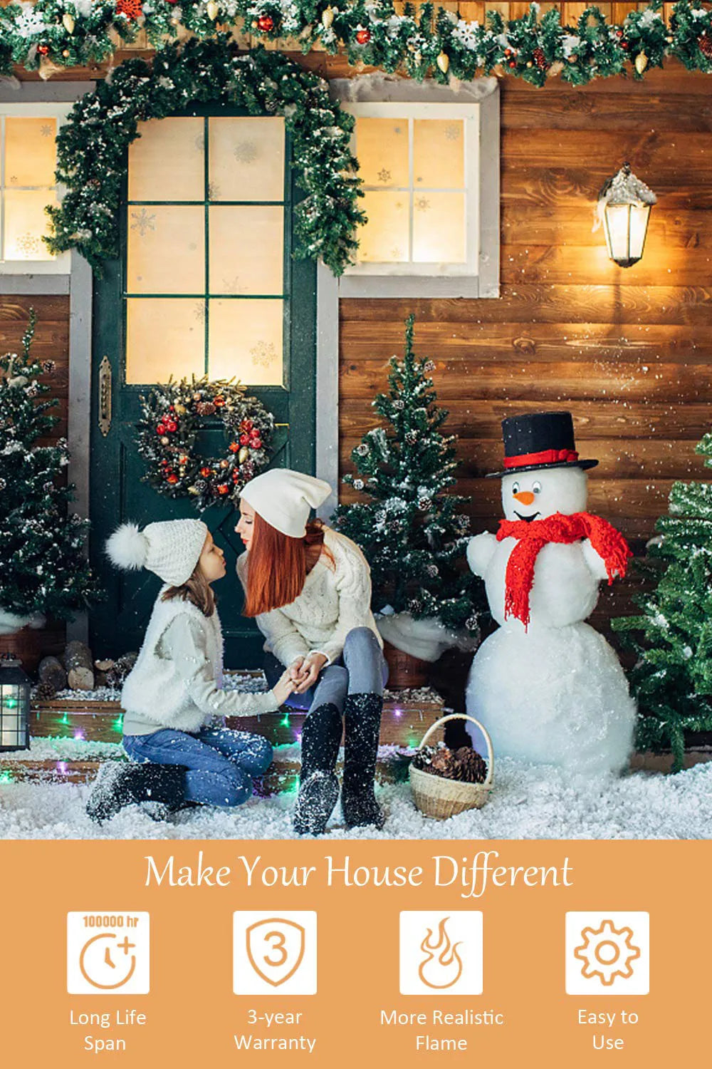 LED Dynamic flame effect light