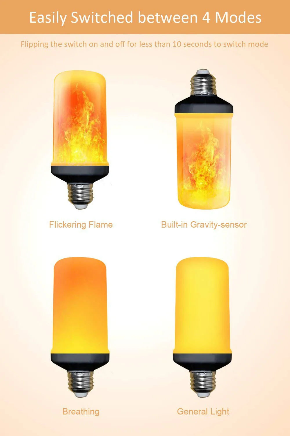 LED Dynamic flame effect light