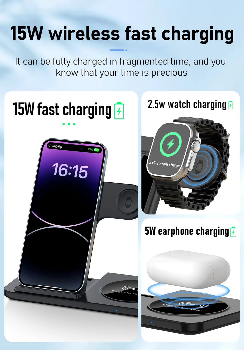 3 in 1 Wireless Charger